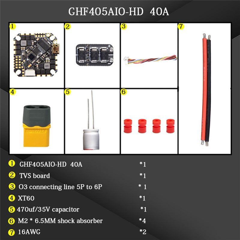 Drone Racing Esc - ABTI-GHF405AIO-HD 40A AIO Flugsteuerung F405 F4